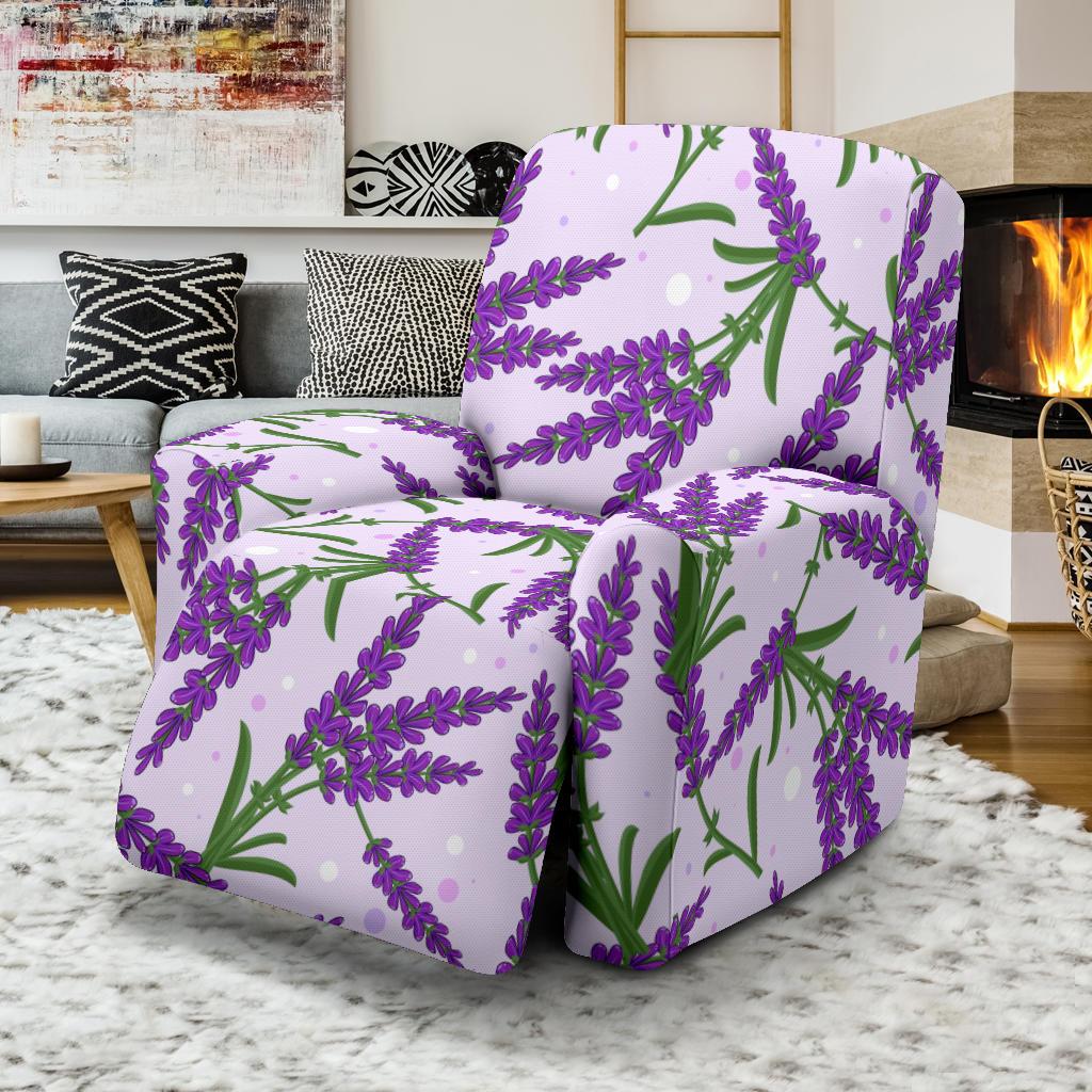 Lavender Pattern Print Design LV02 Recliner Slipcover-JORJUNE.COM