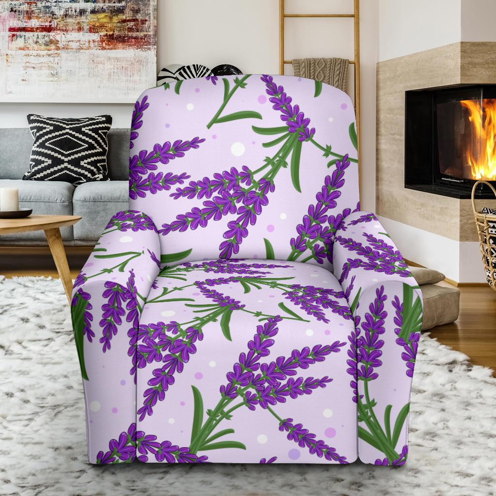 Lavender Pattern Print Design LV02 Recliner Slipcover-JORJUNE.COM