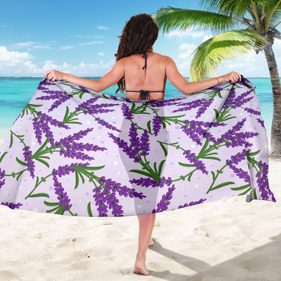 Lavender Pattern Print Design LV02 Sarong Pareo Wrap