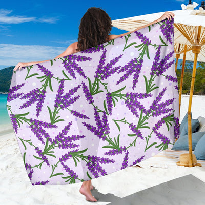 Lavender Pattern Print Design LV02 Sarong Pareo Wrap