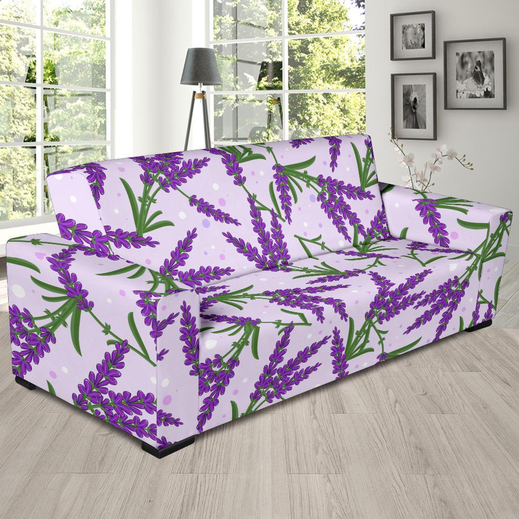Lavender Pattern Print Design LV02 Sofa Slipcover-JORJUNE.COM
