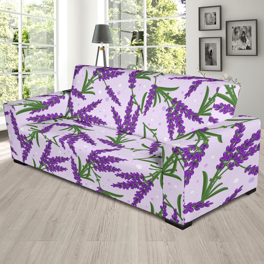 Lavender Pattern Print Design LV02 Sofa Slipcover-JORJUNE.COM