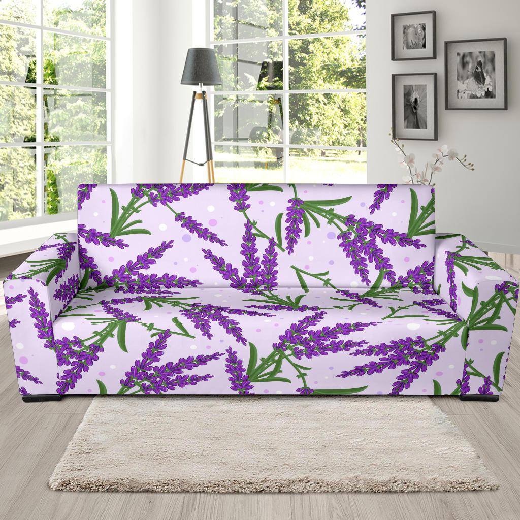 Lavender Pattern Print Design LV02 Sofa Slipcover-JORJUNE.COM