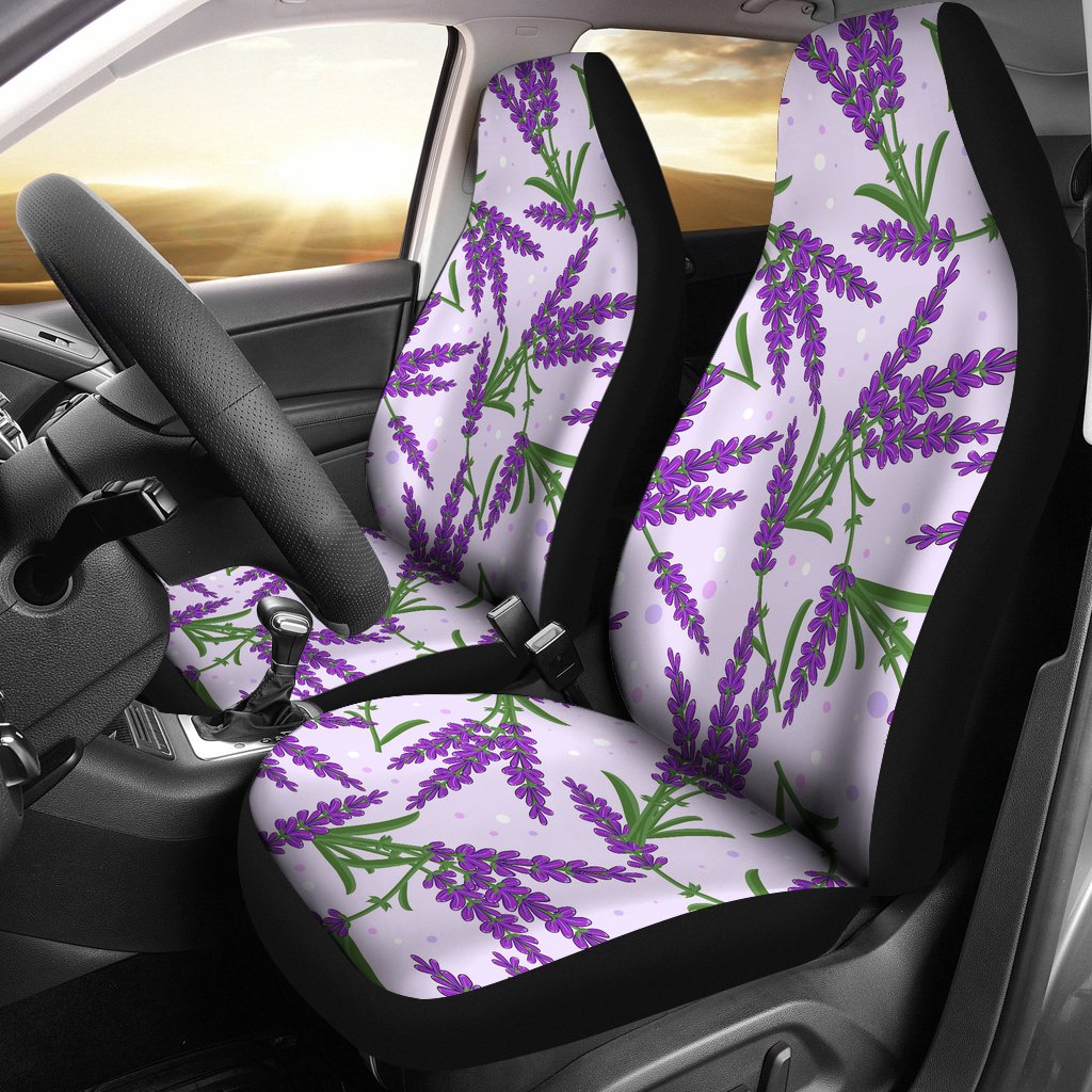 Lavender Pattern Print Design LV02 Universal Fit Car Seat Covers-JorJune