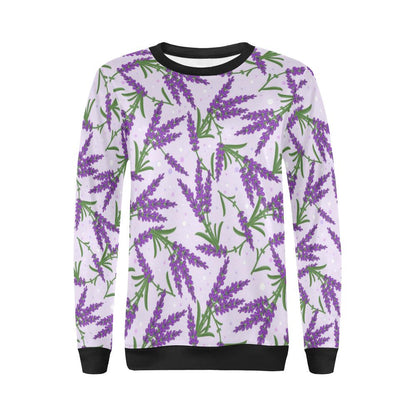 Lavender Pattern Print Design LV02 Women Long Sleeve Sweatshirt-JorJune