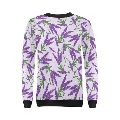 Lavender Pattern Print Design LV02 Women Long Sleeve Sweatshirt-JorJune