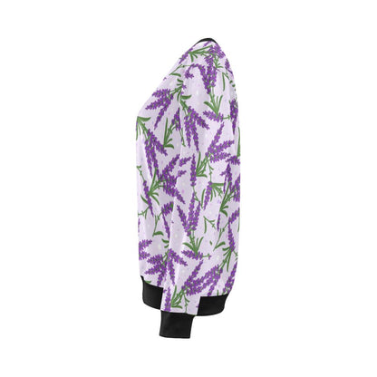 Lavender Pattern Print Design LV02 Women Long Sleeve Sweatshirt-JorJune