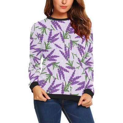 Lavender Pattern Print Design LV02 Women Long Sleeve Sweatshirt-JorJune
