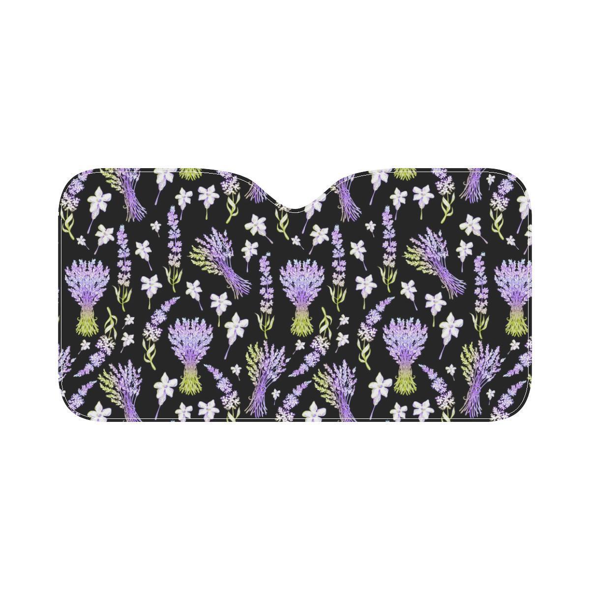 Lavender Pattern Print Design LV04 Car Sun Shade-JorJune