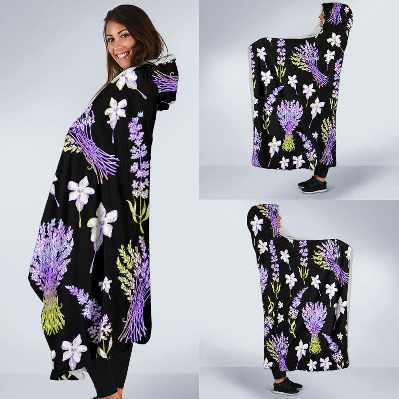 Lavender Pattern Print Design LV04 Hooded Blanket-JORJUNE.COM