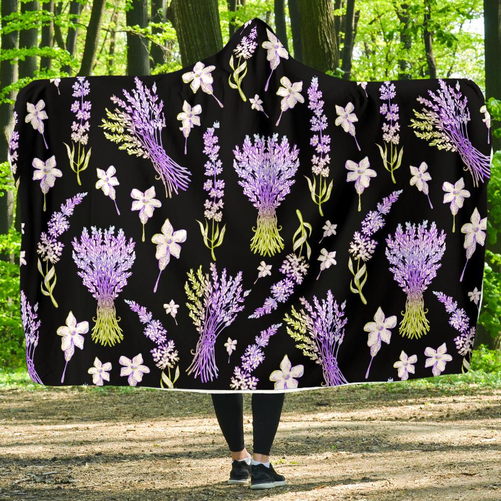 Lavender Pattern Print Design LV04 Hooded Blanket-JORJUNE.COM