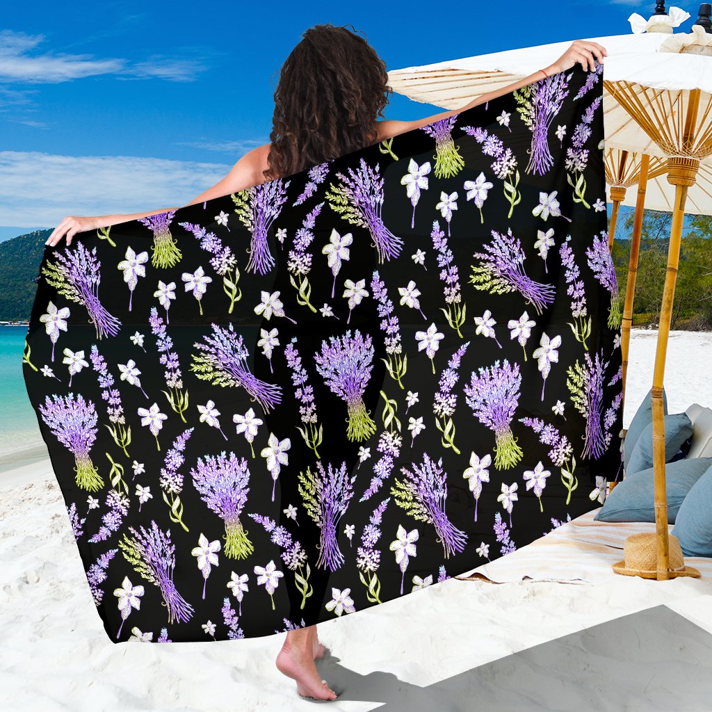 Lavender Pattern Print Design LV04 Sarong Pareo Wrap