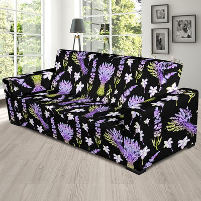 Lavender Pattern Print Design LV04 Sofa Slipcover-JORJUNE.COM