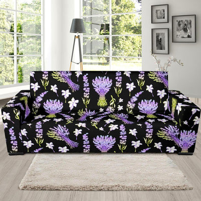 Lavender Pattern Print Design LV04 Sofa Slipcover-JORJUNE.COM