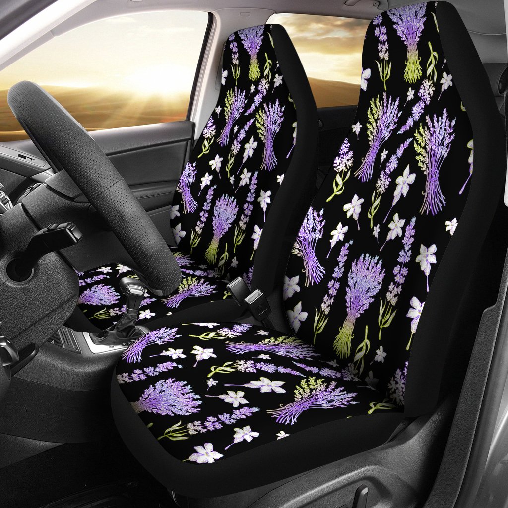 Lavender Pattern Print Design LV04 Universal Fit Car Seat Covers-JorJune