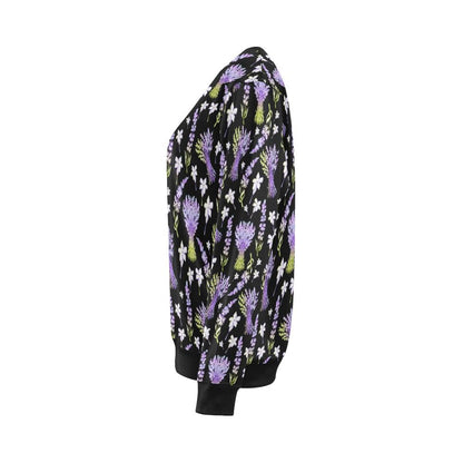 Lavender Pattern Print Design LV04 Women Long Sleeve Sweatshirt-JorJune