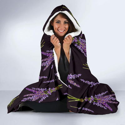 Lavender Pattern Print Design LV05 Hooded Blanket-JORJUNE.COM