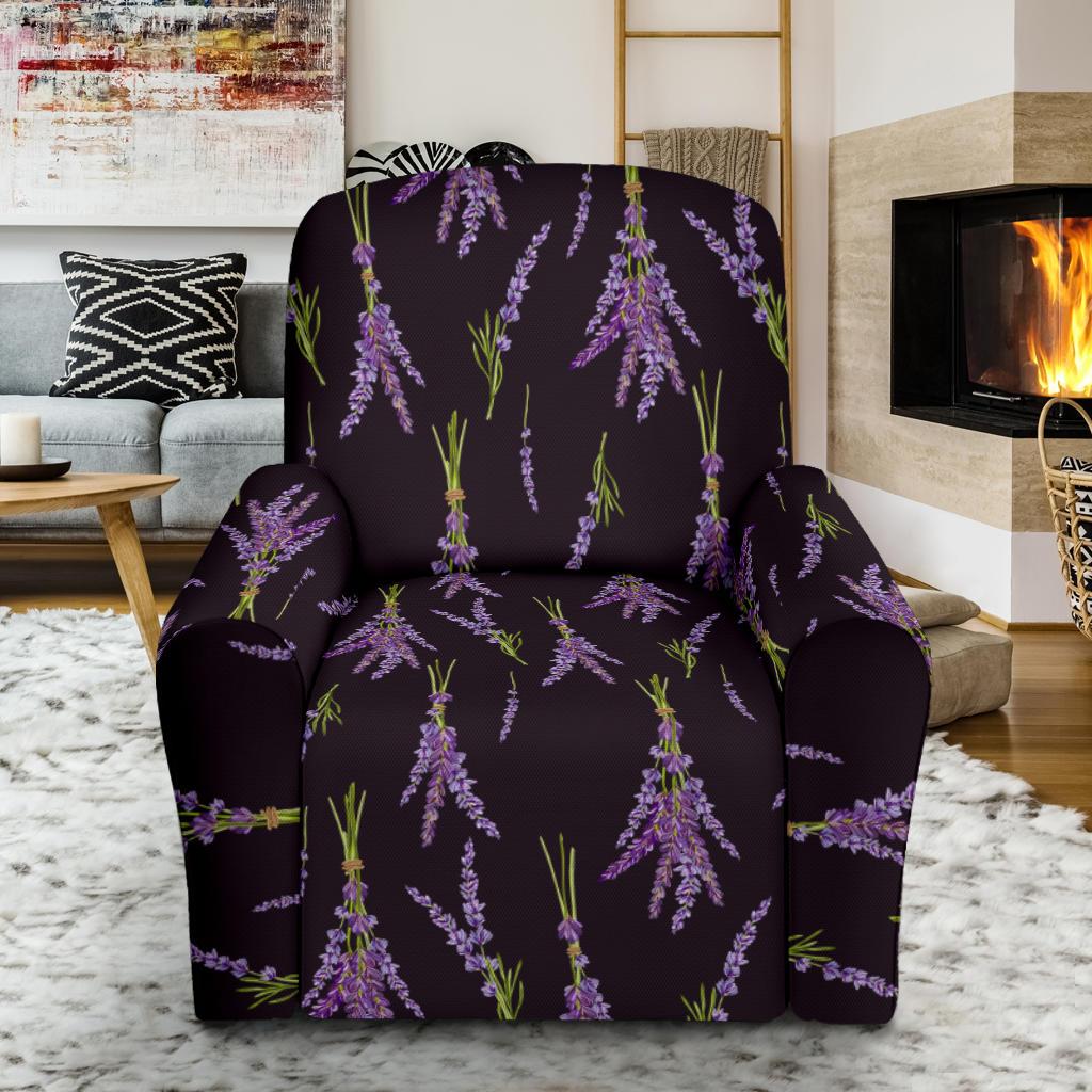 Lavender Pattern Print Design LV05 Recliner Slipcover-JORJUNE.COM