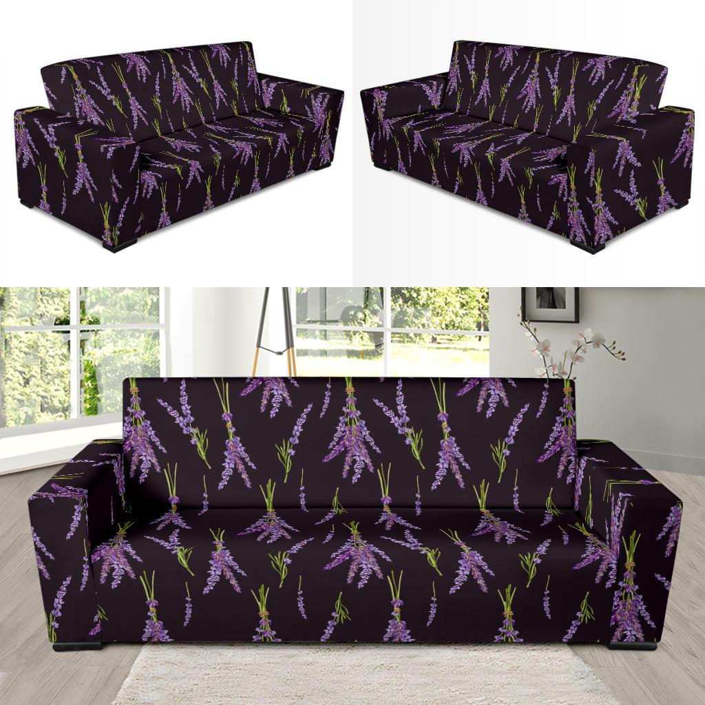 Lavender Pattern Print Design LV05 Sofa Slipcover-JORJUNE.COM