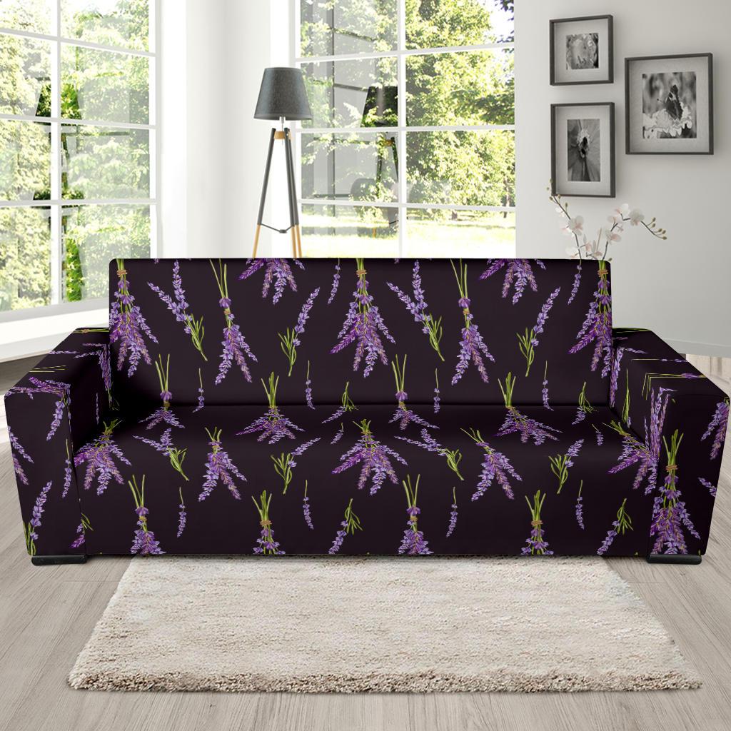 Lavender Pattern Print Design LV05 Sofa Slipcover-JORJUNE.COM