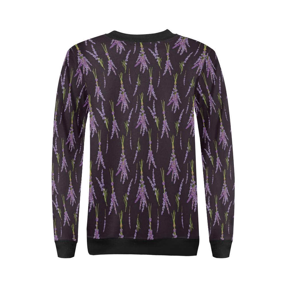Lavender Pattern Print Design LV05 Women Long Sleeve Sweatshirt-JorJune