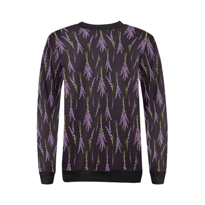 Lavender Pattern Print Design LV05 Women Long Sleeve Sweatshirt-JorJune