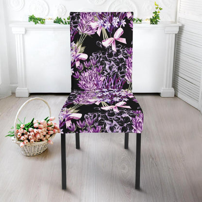 Lavender Pattern Print Design LV06 Dining Chair Slipcover-JORJUNE.COM