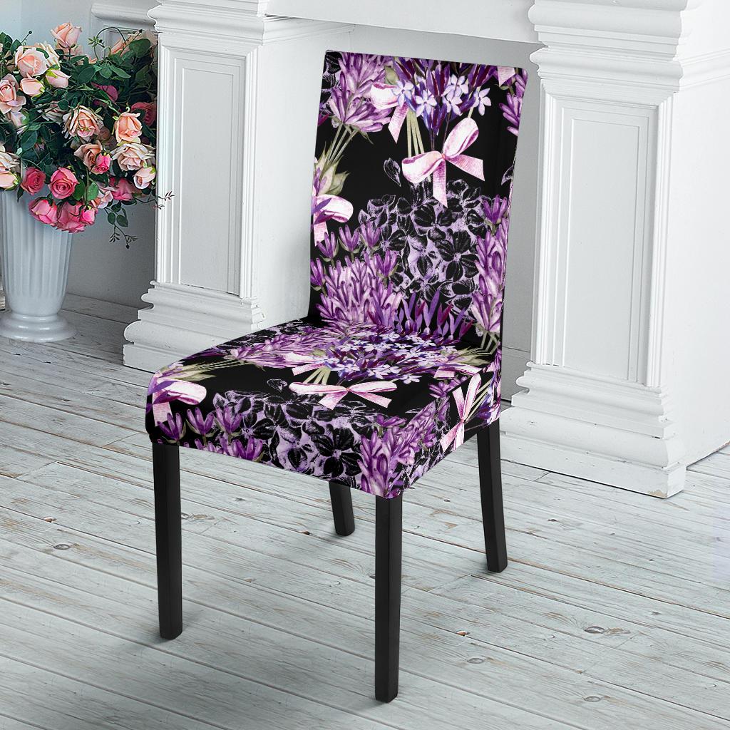 Lavender Pattern Print Design LV06 Dining Chair Slipcover-JORJUNE.COM