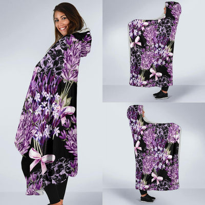 Lavender Pattern Print Design LV06 Hooded Blanket-JORJUNE.COM