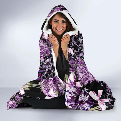 Lavender Pattern Print Design LV06 Hooded Blanket-JORJUNE.COM