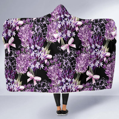 Lavender Pattern Print Design LV06 Hooded Blanket-JORJUNE.COM