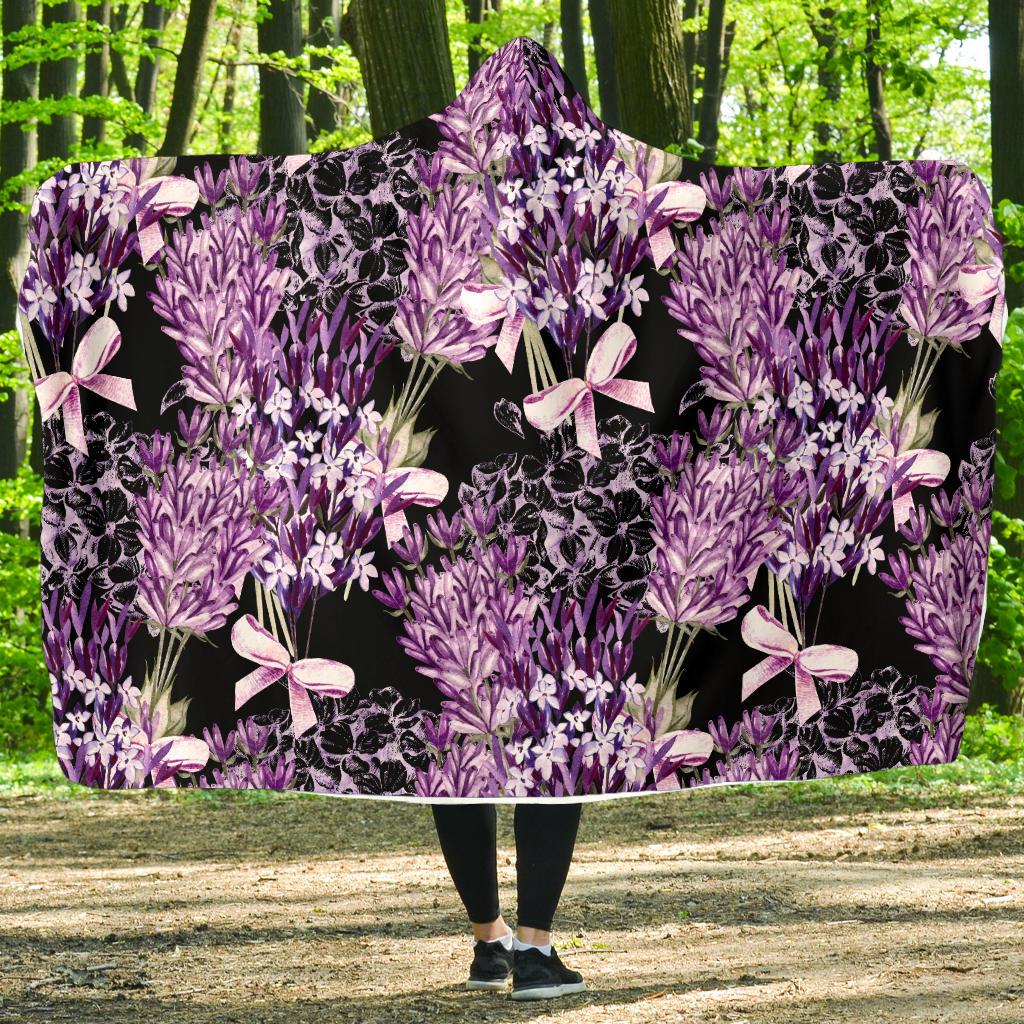 Lavender Pattern Print Design LV06 Hooded Blanket-JORJUNE.COM