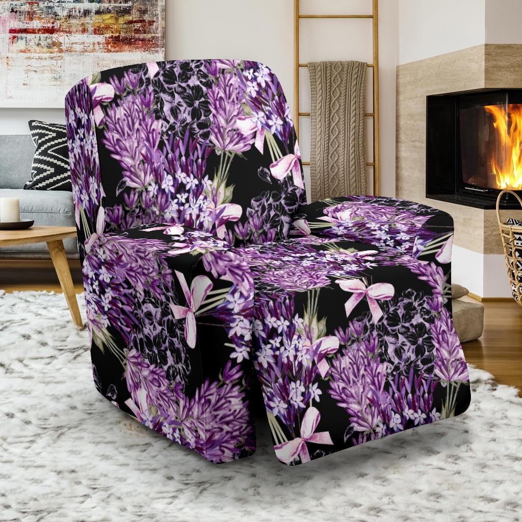 Lavender Pattern Print Design LV06 Recliner Slipcover-JORJUNE.COM