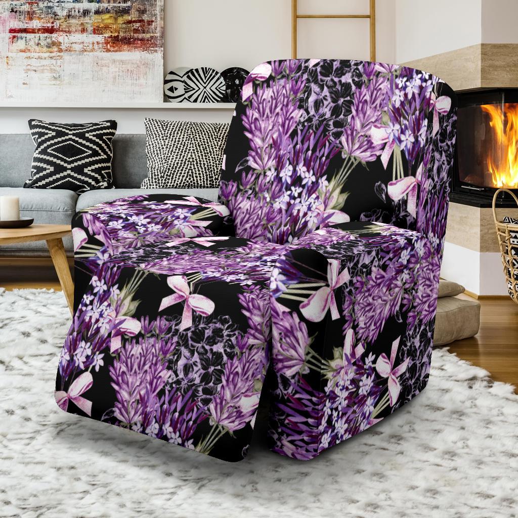 Lavender Pattern Print Design LV06 Recliner Slipcover-JORJUNE.COM