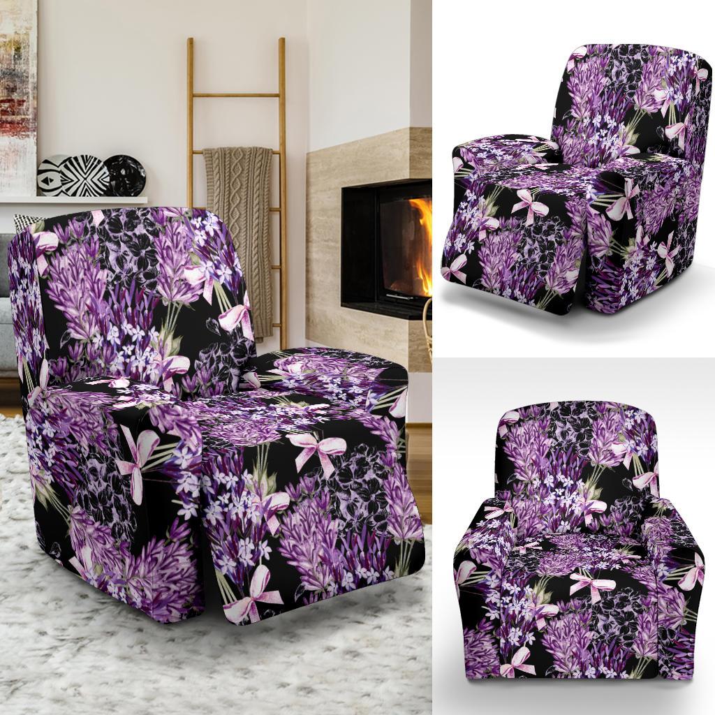 Lavender Pattern Print Design LV06 Recliner Slipcover-JORJUNE.COM