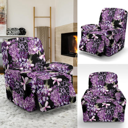Lavender Pattern Print Design LV06 Recliner Slipcover-JORJUNE.COM