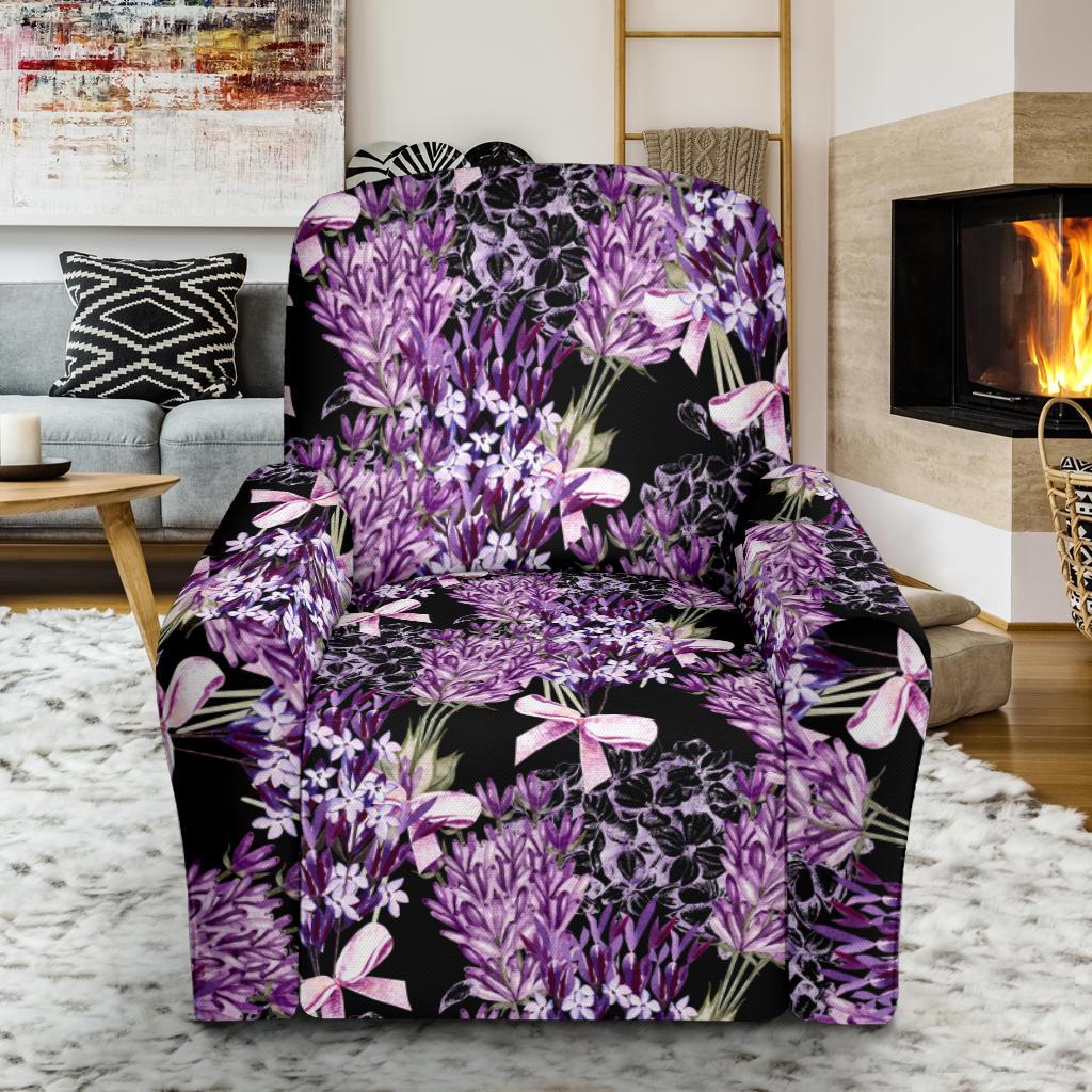 Lavender Pattern Print Design LV06 Recliner Slipcover-JORJUNE.COM