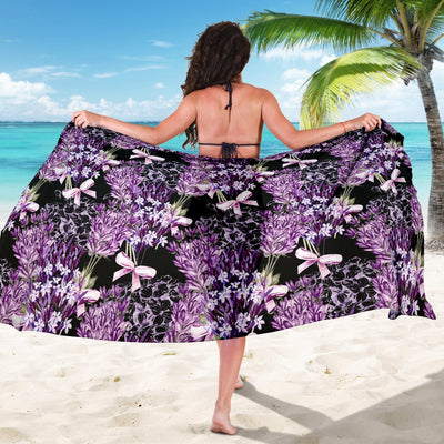 Lavender Pattern Print Design LV06 Sarong Pareo Wrap