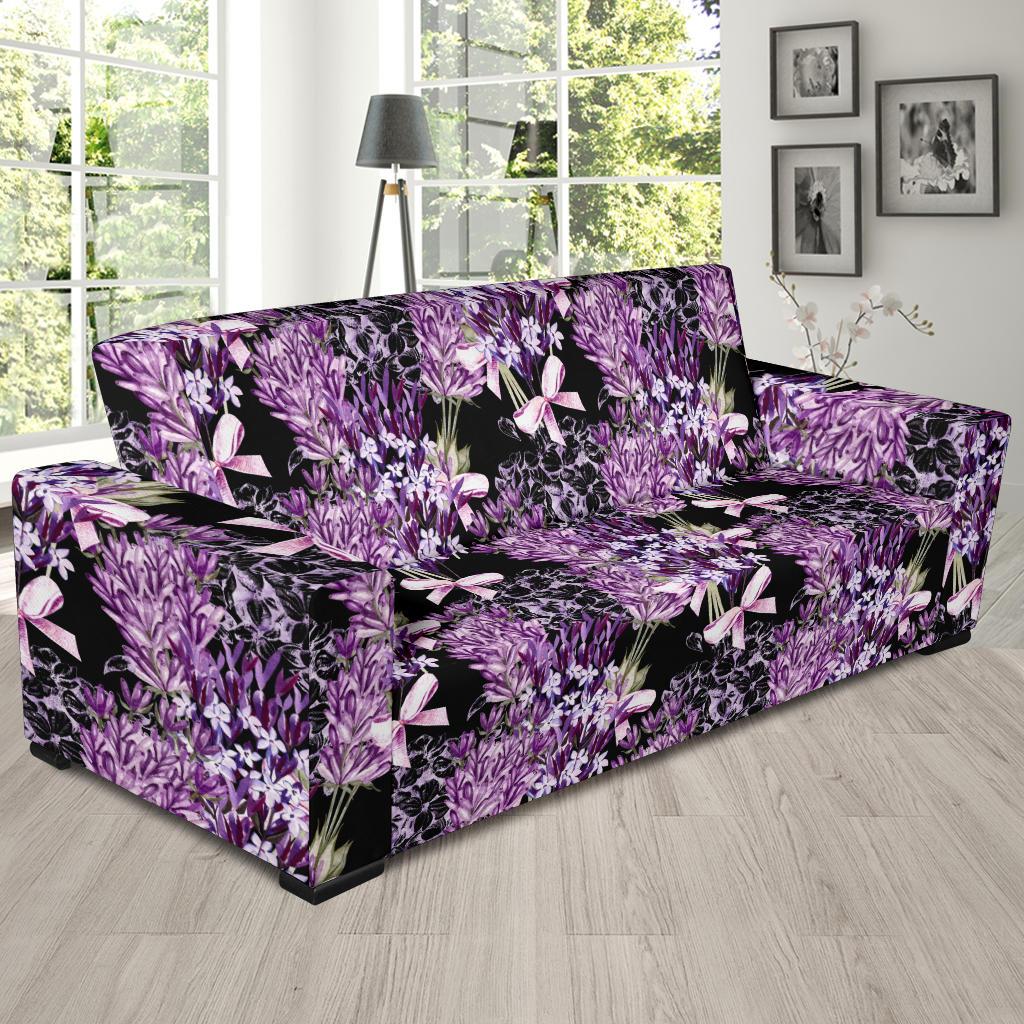 Lavender Pattern Print Design LV06 Sofa Slipcover-JORJUNE.COM