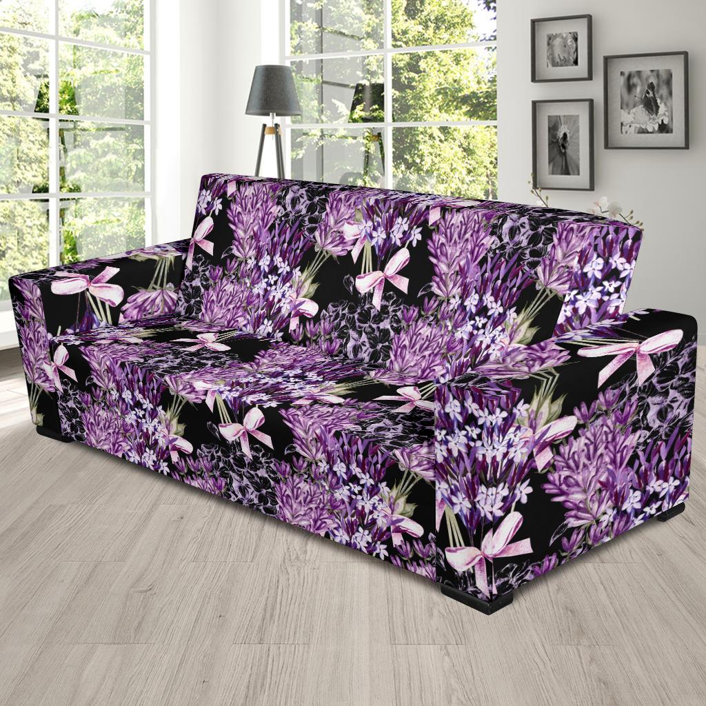 Lavender Pattern Print Design LV06 Sofa Slipcover-JORJUNE.COM
