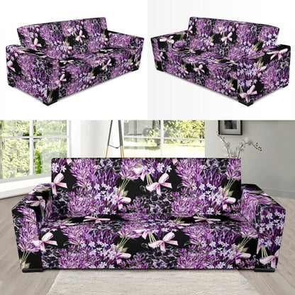 Lavender Pattern Print Design LV06 Sofa Slipcover-JORJUNE.COM
