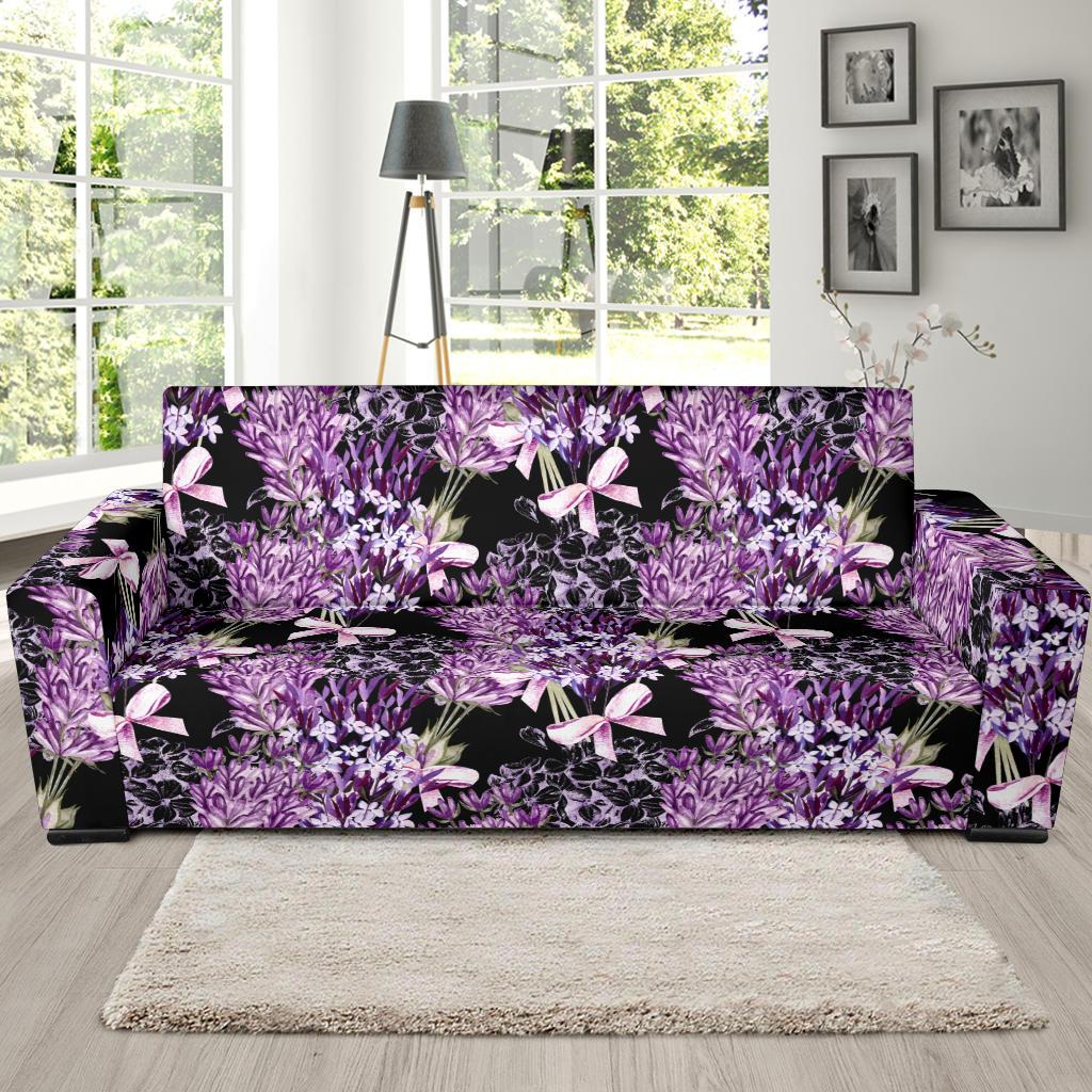 Lavender Pattern Print Design LV06 Sofa Slipcover-JORJUNE.COM