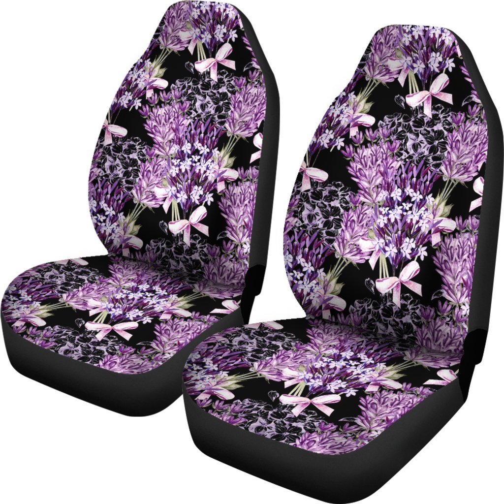 Lavender Pattern Print Design LV06 Universal Fit Car Seat Covers