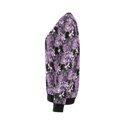 Lavender Pattern Print Design LV06 Women Long Sleeve Sweatshirt-JorJune