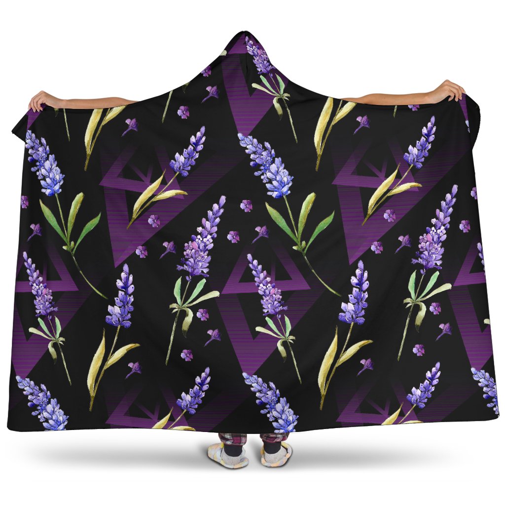 Lavender Pattern Print Design LV07 Hooded Blanket-JORJUNE.COM