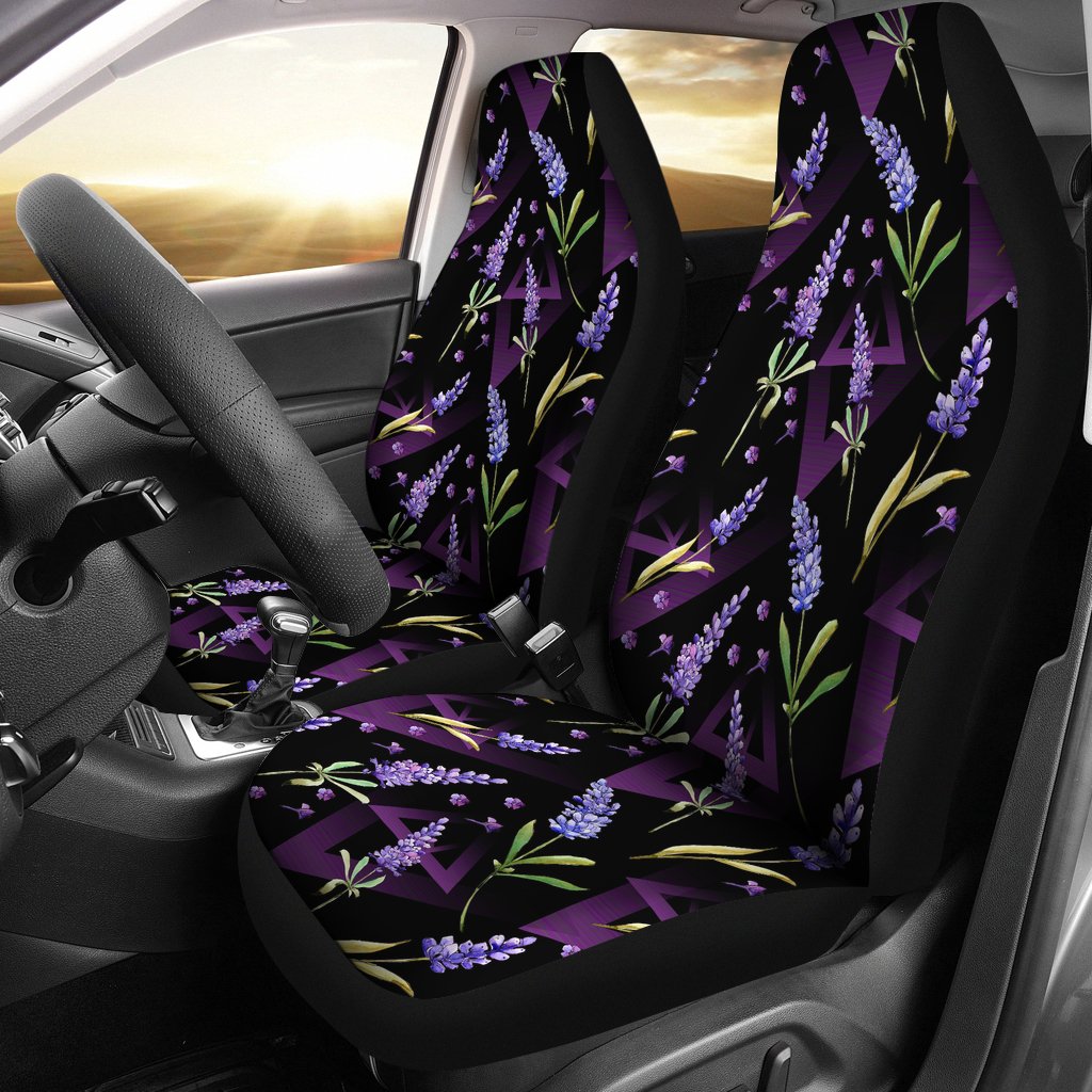 Lavender Pattern Print Design LV07 Universal Fit Car Seat Covers-JorJune