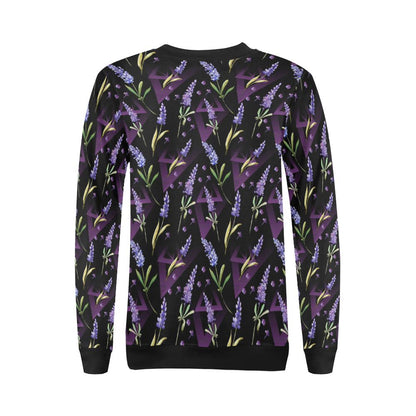 Lavender Pattern Print Design LV07 Women Long Sleeve Sweatshirt-JorJune