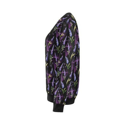 Lavender Pattern Print Design LV07 Women Long Sleeve Sweatshirt-JorJune