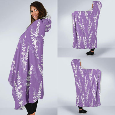 Lavender Pattern Print Design LV08 Hooded Blanket-JORJUNE.COM