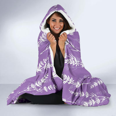 Lavender Pattern Print Design LV08 Hooded Blanket-JORJUNE.COM